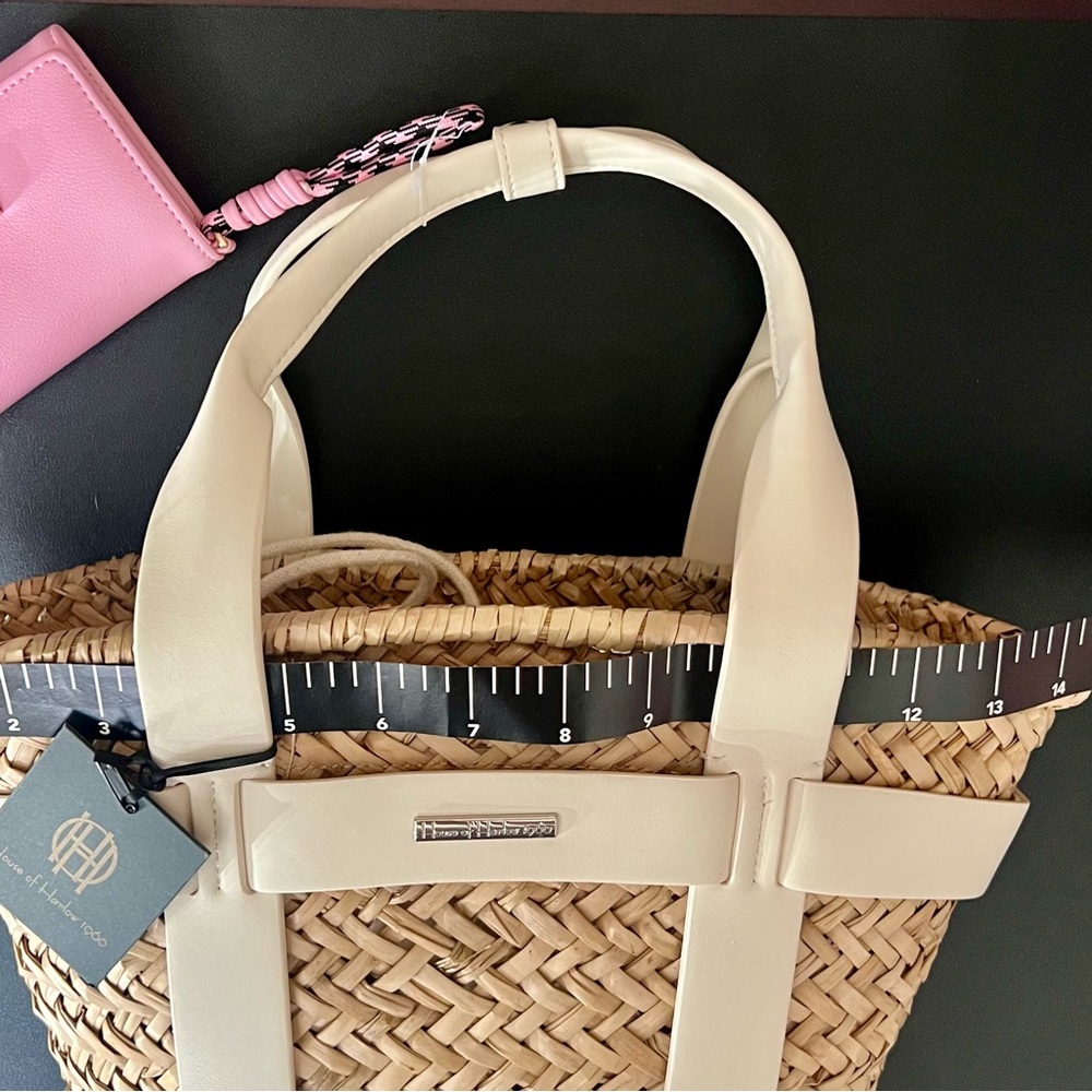 HOUSE OF HARLOW 1960 Woven Santorini Straw Basket Bag & Wallet - Picture 13 of 15